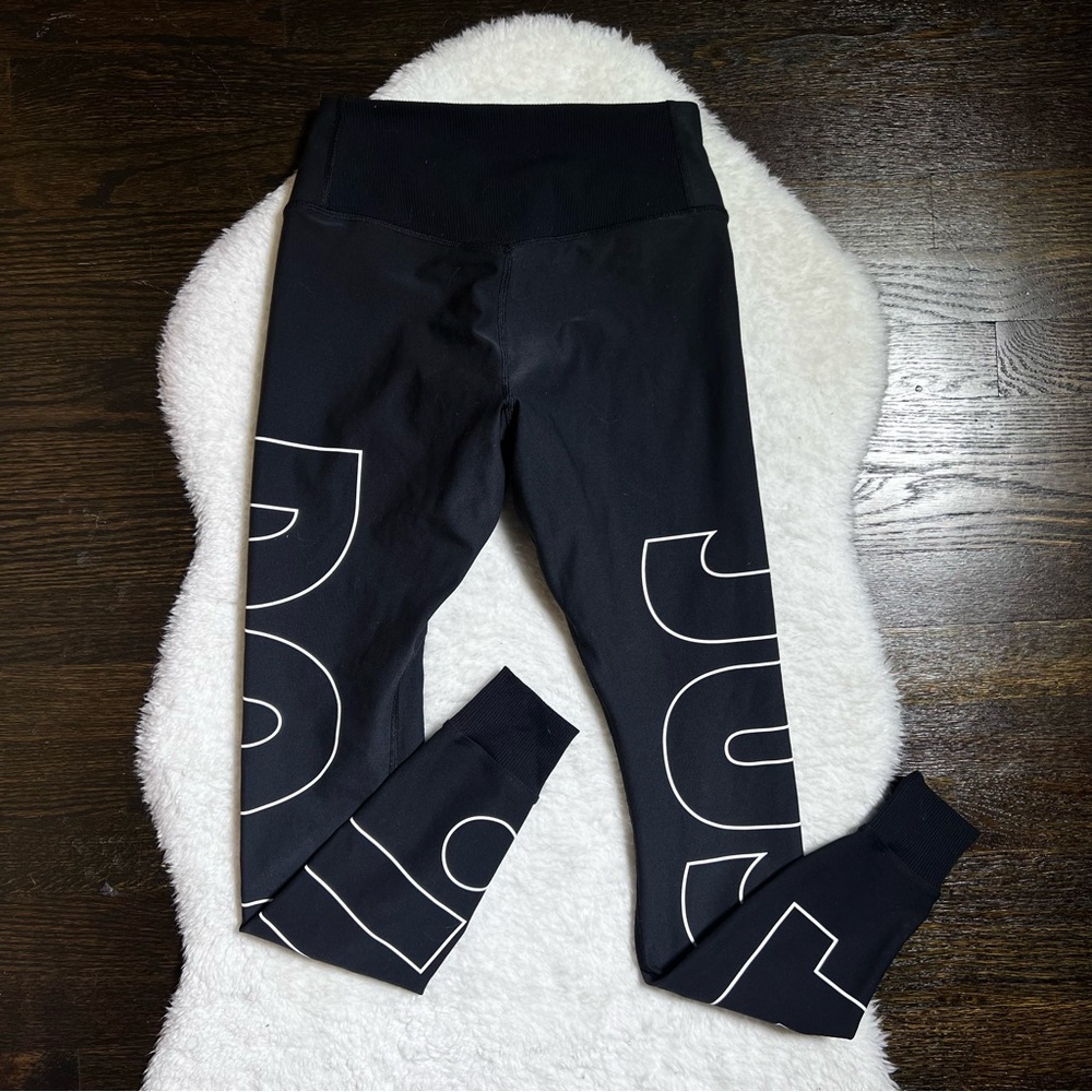 Nike Black/White Training Power Legend Capri Leggings with Just Do It Logo - Picture 6 of 11